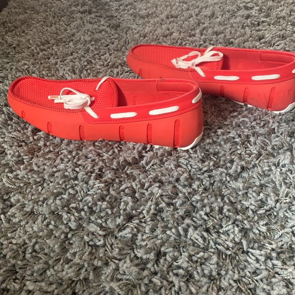 Swims Orange Red Braided Lace Loafer Slip On - Size 6 - Picture 5 of 8